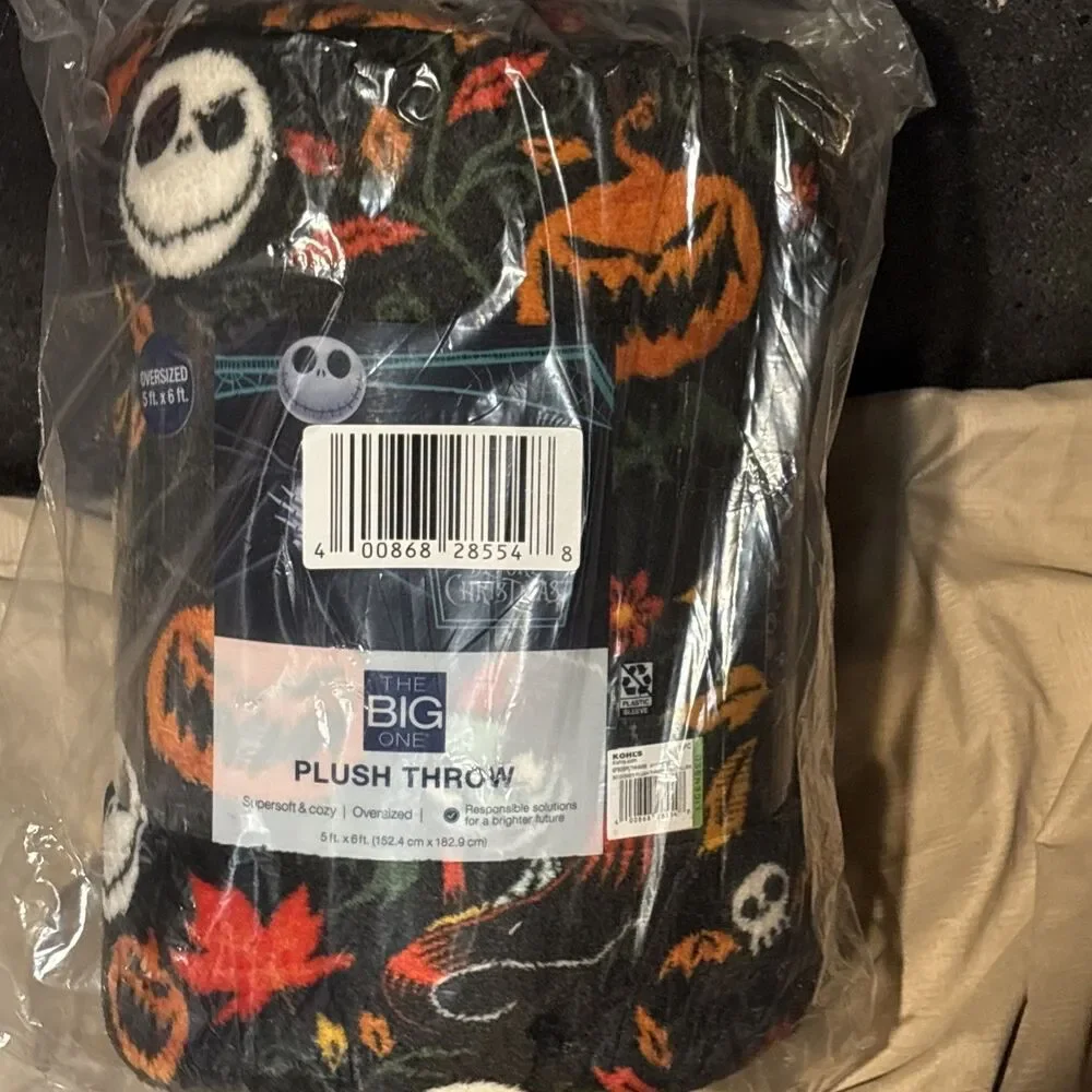 Nightmare Before Christmas New Supersoft Plush Throw Blanket 5ft x 6ft Jack Soft